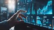 © Dao - Business finance data analytics graph.Financial management technology.Advisor using KPI Dashboard on virtual screen.