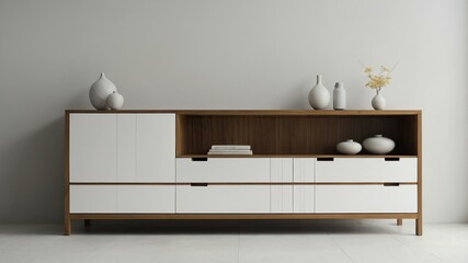 single aesthetic cabinet furniture isolated in pure wh background