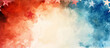 © theevening - Red, white and blue background with stars in the style of watercolor, american flag themed.