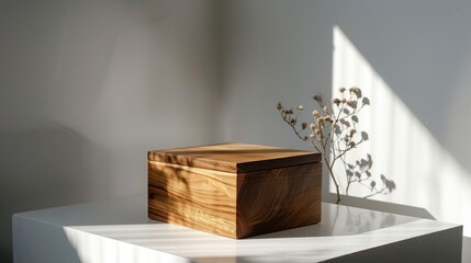 Wall Mural - Wooden Box in a Sunlit Interior