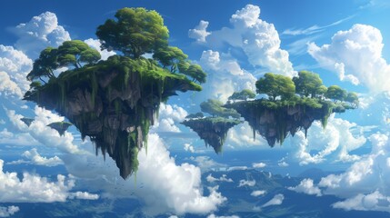 Sticker - Floating Islands in the Sky.