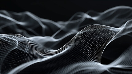 Abstract black background poster with dynamic waves. technology network background or wallpaper
