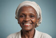 © jarntag - Portrait view of a regular happy smiling Haiti old woman, ultra realistic, candid, social media, avatar image, plain solid background