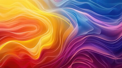 Canvas Print - vibrant waveforms, abstract background with waves and colorful patterns