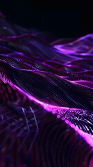 Sticker - Grainy gradient background purple pink abstract glowing color wave black dark backdrop, noise texture banner poster header design