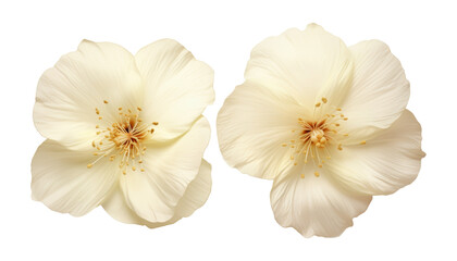 Wall Mural - two beige flower isolated on transparent background cutout
