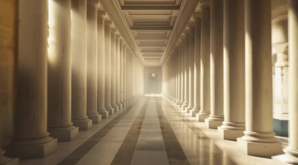 Roman style pillar scene, Take the video slowly, going around the object