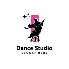 Wall Mural - Dance Studio Logo Design Vector Template