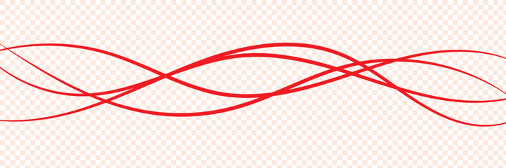 Wall Mural - thin line wavy background. abstract black lines wave curve motion on white background vector. red ab