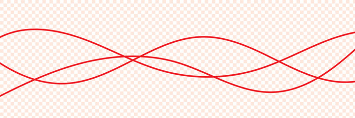 Wall Mural - thin line wavy background. abstract black lines wave curve motion on white background vector. red ab