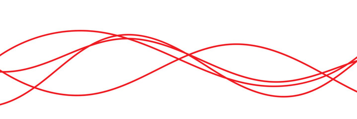 Wall Mural - thin line wavy background. abstract black lines wave curve motion on white background vector. red ab
