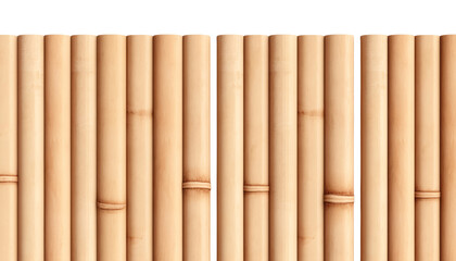 Wall Mural - bamboo fence isolated on transparent background cutout