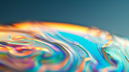 Poster - Abstract Iridescent Background with Blurry Waves.