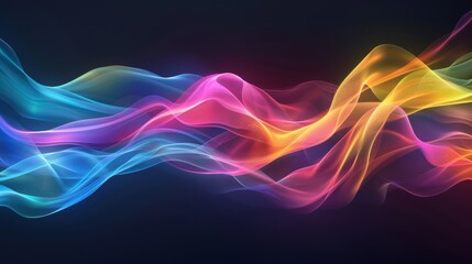 Poster - Abstract Colorful Flowing Waves.