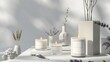 © PSCL RDL - Elegant candle mockup collection, featuring rose and lavender scents, clean and minimalist labels, stylish packaging in a refined setting