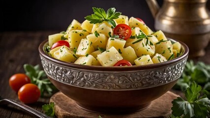 Wall Mural - Viennese potato salad, traditional food of Austria