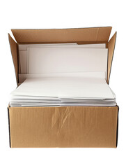 Stack of Blank Papers in Box