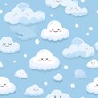 © CottageCore - Adorable cloud pattern for baby products, including apparel, bedding, decor, and accessories