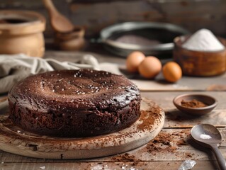 Canvas Print - chocolate cake and coffee