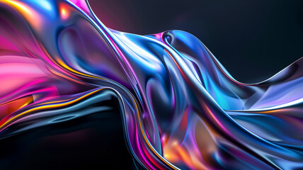 Wall Mural - abstract iridescent wave shape background.	