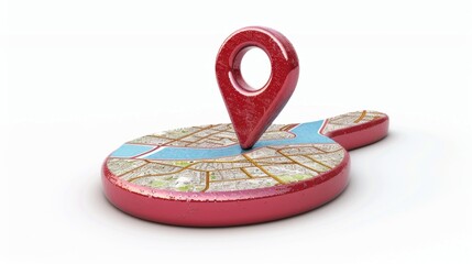 the pin of a map is isolated on a white background