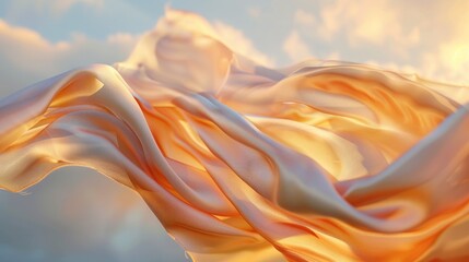 Wall Mural - revel in the elegance of a piece of silk fabric as it dances on the breeze,