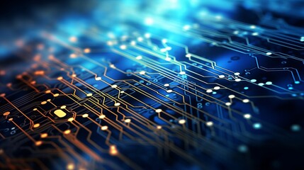 Wall Mural - electronic connection with data transfer, network and communication