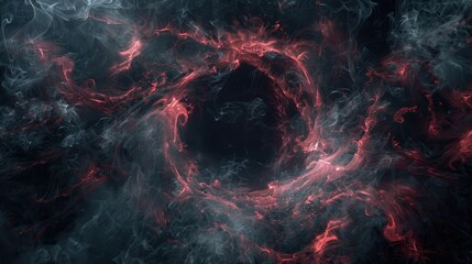 Wall Mural - sinister tendrils of smoke emanate from a dark and empty center, their edges tinged with foreboding 