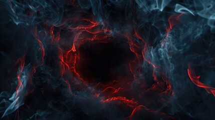 Wall Mural - sinister tendrils of smoke emanate from a dark and empty center, their edges tinged with foreboding 