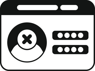 Poster - Simple icon of a user account being deleted from a website with a big x over the profile picture