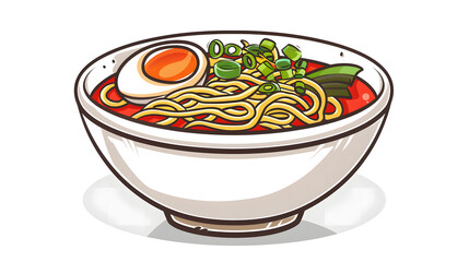 Japanese Ramen Noodle Illustration Cartoon Style 