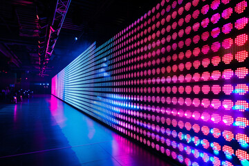 Wall Mural - Large led projection screens. Colorful abstract background. Light show on the stage.	