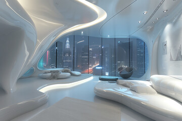 Wall Mural - Modern futuristic sci fi interior