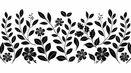 Russian-themed black ornament pattern minimalistic style isolated on white background symmetrical elements elegant and clean 