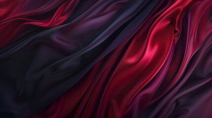 Canvas Print - Elegant burgundy and navy abstract background with smooth curves and glowing accents