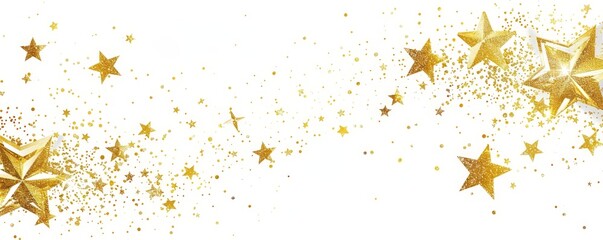 Wall Mural - A luxurious border of gold sparkles and splatters, perfect for adding a touch of glamour to any design.