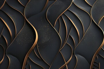 Wall Mural - Black and Gold Abstract Pattern for Contemporary Designs.