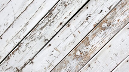 Canvas Print - Diagonal Vintage White Wood Boards