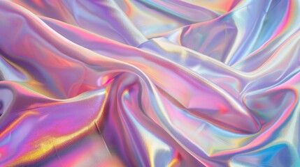 Wall Mural - vibrant iridescent fabric background showcasing bright multi-colored fabric with a luminous sheen, r