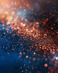 Wall Mural - abstract glittering lights with a gradient from blue to brown