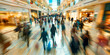© thodonal - Crowded shopping mall corridor with blurred shoppers