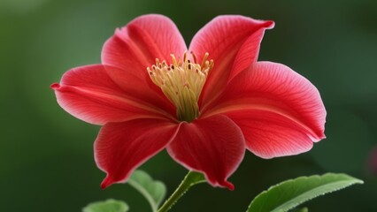 Wall Mural -  Vibrant Red Flower in Bloom