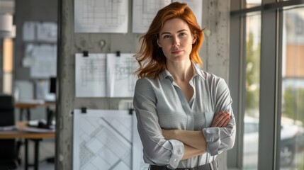 Wall Mural - The confident female architect