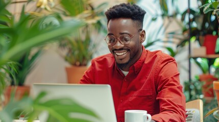 Canvas Print - The man with laptop