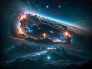 Wall Mural - lights in space