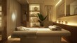 © Patcharaphorn - High-end spa room with a massage table, aromatherapy oils, and soft lighting, designed for ultimate relaxation and pampering