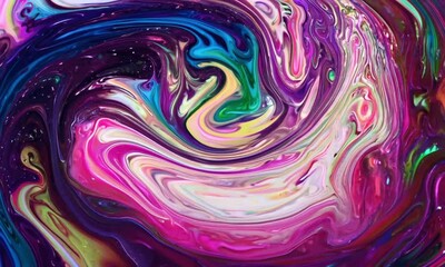 Wall Mural - Vibrant Liquid Art With Cosmic Colors and Swirling Patterns