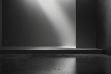 Poster - Abstract black and white gradient background in a studio room