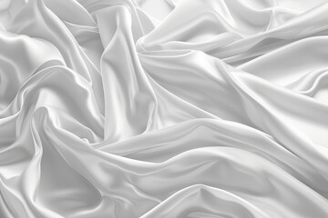 Wall Mural - Background cloth with white satin texture draping with soft waves