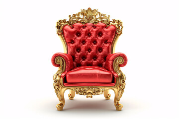 a red and gold chair